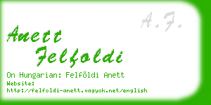 anett felfoldi business card