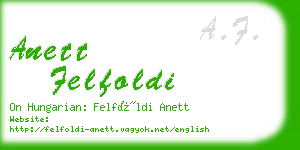 anett felfoldi business card
